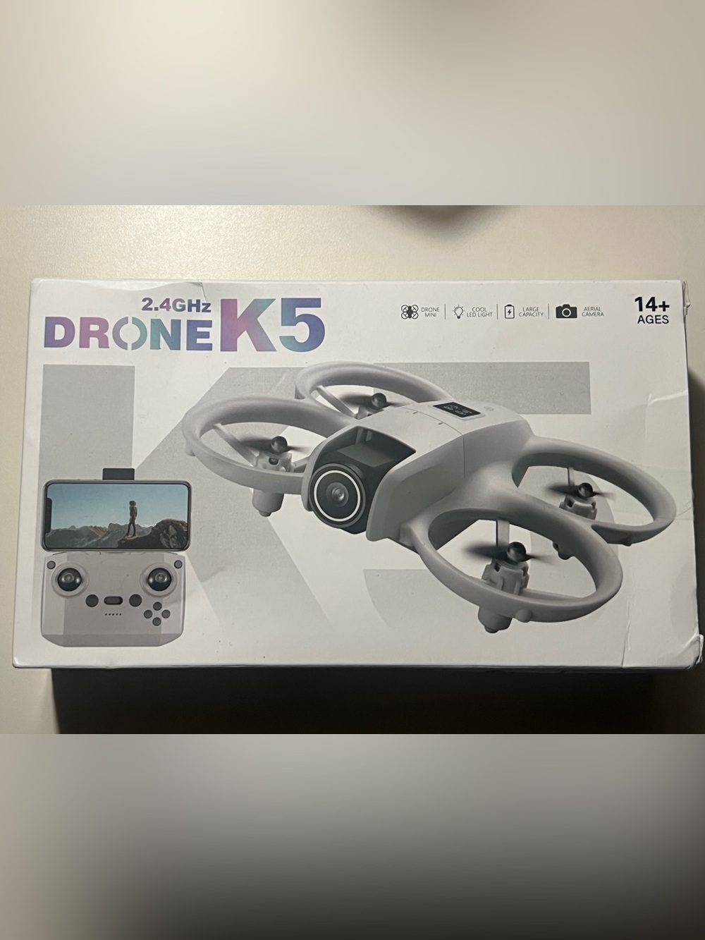 Mini Drone Packaging - Light Gray & White Icons